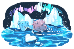 artsy-theo:Lapras under the aurora!