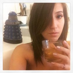 In my safe place with Dalek Bath and whiskey. I may never leave here again.  (today&rsquo;s advent whiskey is Glen Scotia Double Cask)