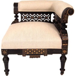 highvictoriana:  Eastlake parcel gilt and ebonized corner chair,