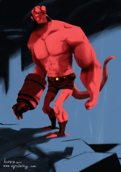 agreda:  Aquí el sr. Hellboy. Sigo intentando aprender a pintar