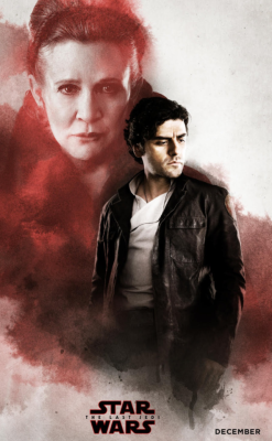 curiouswildi: Oscar Isaac as Poe Dameron and Carrie Fisher as