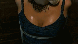 gaggedactresses:The delicious April Telek cleave-gagged and showing
