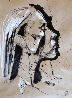 aaatmaca:  Untitled, 25x35cm., ink and pastel on paper, 2008
