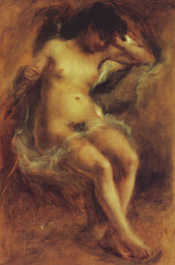 artbeautypaintings:  Seated nude - Pierre-Auguste Renoir