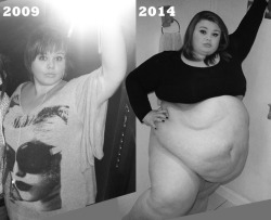 porcelainbbw:  I think I might have doubled in weight in the last 5 years… oops!  There is like a 200lbs difference