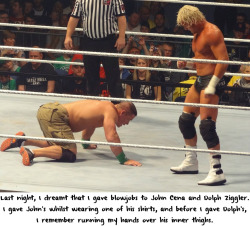 wrestlingssexconfessions:  Last night, I dreamt that I gave blowjobs