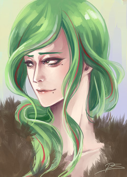 pedalsketches:  Makishima + faux bear fur