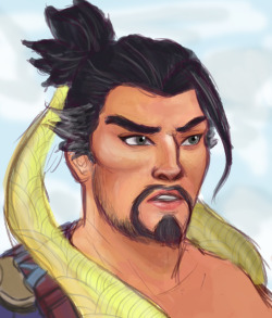 littleblobs:  FINALLY a finished piece! 😩drew hanzo for my