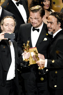 mcavoys:    Emmanuel Lubezki, Leonardo DiCaprio and Alejandro