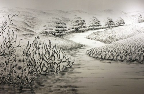 Dust in the wind (Judith ann Braun creates beautiful works of art using only charcoal dust and her fingertips ~ click the pic for a link to a gallery of her work and a video of Judith in action)