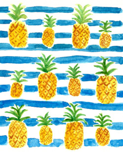 thinktinyart:  Painting pretty pineapples patiently.   Like