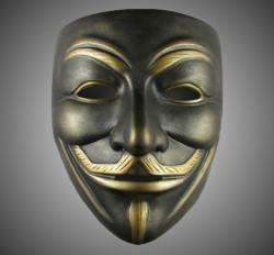 mycoolstuffdude:  Bronze colored V for Vendetta Guy Fawkes Anonymous