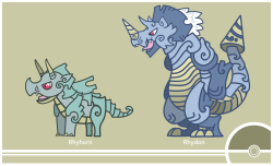 cosmopoliturtle: Pokemon Redesign #111-112 - Rhyhorn, Rhydon