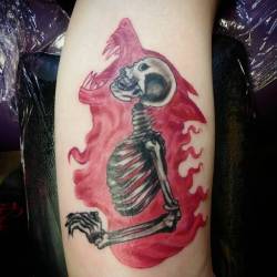 Skeletons are super fun   #ink #tattoos #chelsea #skeleton #ravenseyeink
