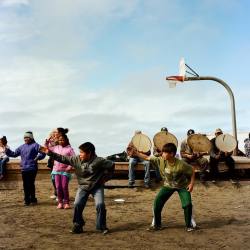 iaminuit:  Youth performing a traditional Inupiaq dance at a