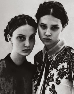 voguelovesme:  Anais Pouliot and Codie Young in Grey #5 F/W