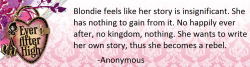 theeverafterheadcanons:  Blondie feels like her story is insignificant.