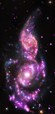 astronomicalwonders:  Merging Galaxies Bursting With Light -