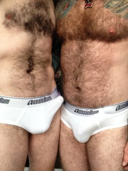 otterify:  pupsunderwearpics:   Pup and Master in White Aussiebum