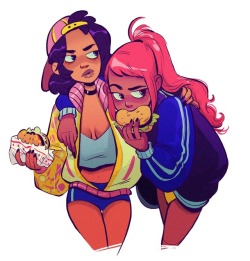 meganfisherdraws:burger babes C: