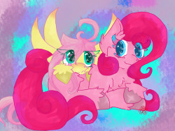 donnys-boy:  Fluttershy and Pinkie by TalentlessKitty  <3!