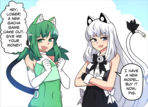 merryweather-comics:  Android-Chan and iOS-Chan meet an indestructible