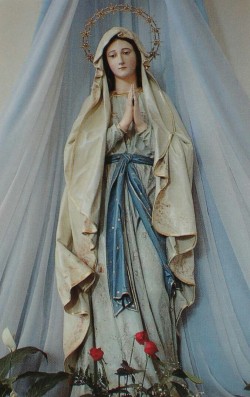 allaboutmary:A statue of Mary at the shrine of Medjugorje, Bosnia