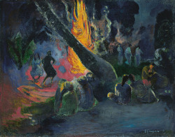 books0977:  Upa Upa (The Fire Dance) (1891). Paul Gauguin (French,