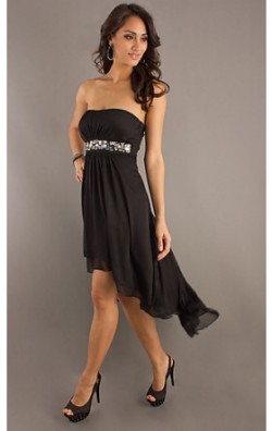 anabellesworld:  露肩黑色：高低连衣裙MD-D10534CW，有高有低底边的舞会礼服，免费送货，$