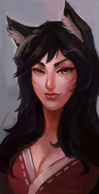 anhdang:  An Ahri! Trying to practice painting faces better since