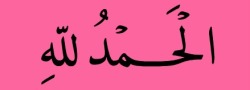 islamic-art-and-quotes:  Alhamdulillah (Black on Pink  الْحَمْدُ
