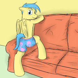 Gentle Hooves really wanted to show off his flamingo boxers.