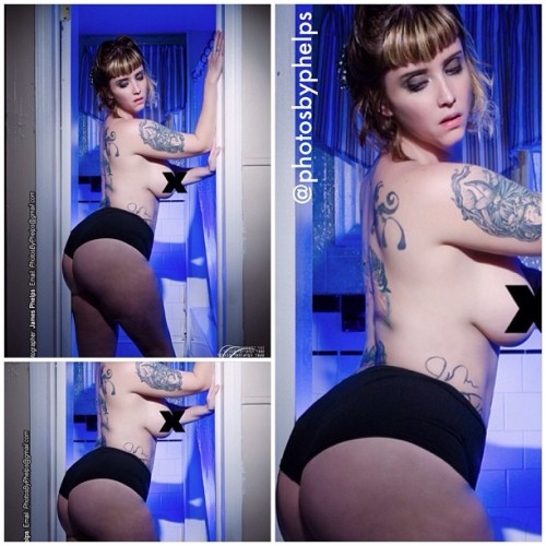 Sooooooo  @pinkpixies7  has a booty. That’s all i needed to say besides real light no photoshop effects. #wooty #booty #ass #photosbyphelps  #tattoo  #bluelight