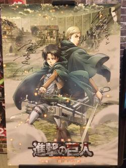 Kamiya Hiroshi (Levi) and Ono Daisuke (Erwin) signed a Levi +