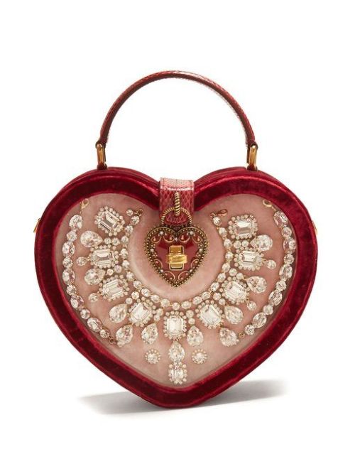aperfumedpearl:dg crystal heart shaped bag