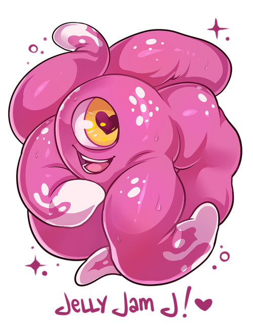 cinnabunnyyy:  Its a Jelly Jam J! (‘J’ can represent any J name given by an owner). They are adorably cute kind-hearted creatures consisting of any flavor jelly and jam.This pink one in particular (often just referred to as Jay) is the first created