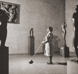   Fritz Henle, Cleaning woman in MOMA, 1950s source  