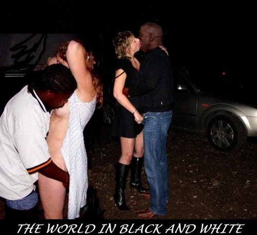 The world in black and White - Some wives and stranger black guys at a  swinger parking lot Tumblr Porn
