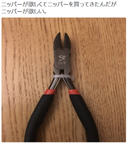 tkr:  kenjiro hosakaさんのツイート: “ニッパーが欲しくてニッパーを買ってきたんだがニッパーが欲しい。