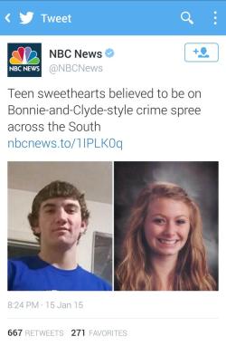 maxofs2d:  Two white teens are on a “crime spree” with .45-