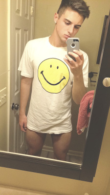 I’m up and this smiley face t-shirt is the only smile you’re