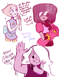 rhonocrs:first doodle of all the crystal gems lmao hooray!! i