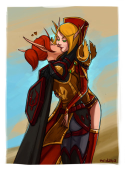 After a long time apart, a Blood Knight is re-united with her