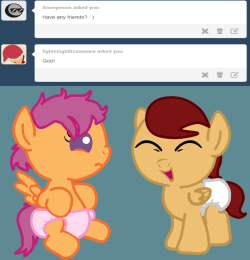 lightningblitzanswers:  babyscoots:  Do I know you?  (Foalception!