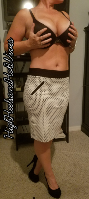 highheelsandhotwives:  When the Mrs. buys clothes for work, I