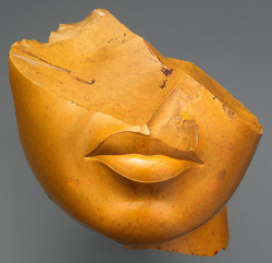 ufansius:  Fragment of a queen’s face carved from yellow jasper
