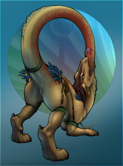 ecmajor:  An older dragon of mine, painted into gorgeous polychromatic