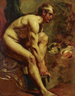  William Etty - Male Nude 