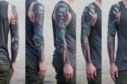 fuckyeahtattoos:  This is my Batman sleeve, done by the incredible