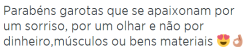 Há algo na sua essência que me agrada [...]